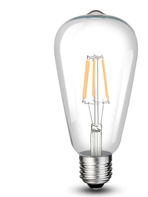 Cata 8W E27 ST64 3000K Günışığı Sarı Işık Uzun Flament Rustik LED Ampul E-27 CT-4353