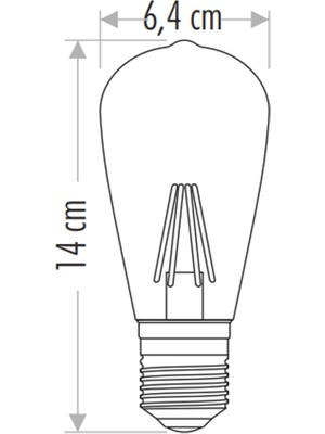 Cata 8W E27 ST64 3000K Günışığı Sarı Işık Uzun Flament Rustik LED Ampul E-27 CT-4353