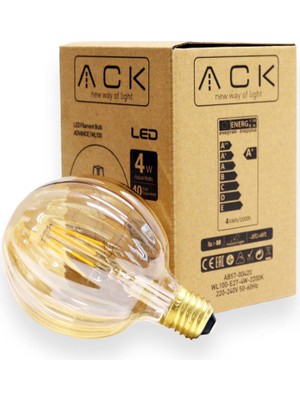 Ack AB57-00420 4W Rustik LED Ampul 2200K E27 G100