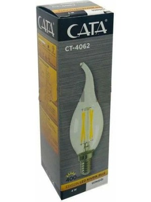 Cata CT-4062 4W LED Filament Kıvrık Buji Rustik LED Ampul 3200K Günışığı E-14