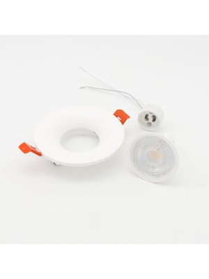 Sunlight Pliton Dekoratif Sıva Altı Beyaz LED Armatür GU10 Beyaz Ampullü