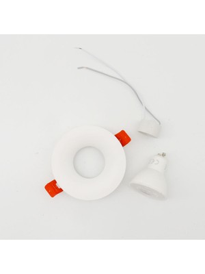 Sunlight Pliton Dekoratif Sıva Altı Beyaz LED Armatür GU10 Beyaz Ampullü