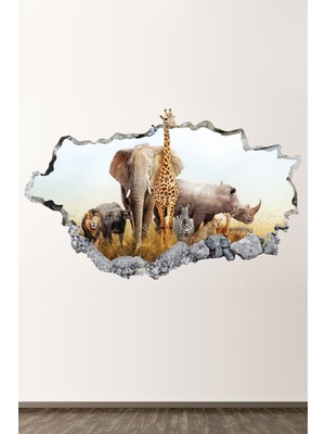 Kt Grup Safari Animals 3D Duvar Sticker