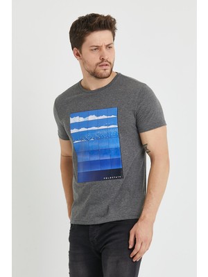 Polo State Erkek Baskılı T-Shirt Antrasit
