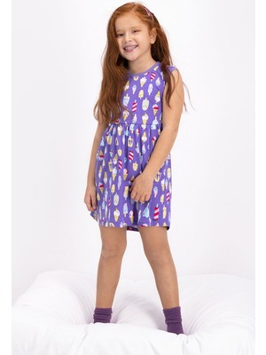 RolyPoly Icecream Mor Kız Çocuk Elbise