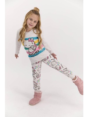 Hello Kitty Lisanslı Home Bej Kız Çocuk Pijama Takımı