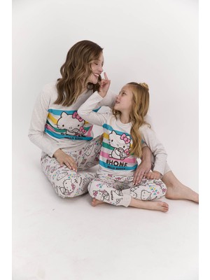 Hello Kitty Lisanslı Home Bej Kız Çocuk Pijama Takımı