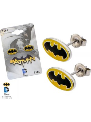 Sales One Body Vibe Dc Comics Batman Logo Steel Geçmeli Küpe