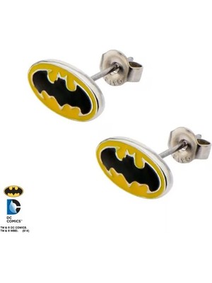 Sales One Body Vibe Dc Comics Batman Logo Steel Geçmeli Küpe