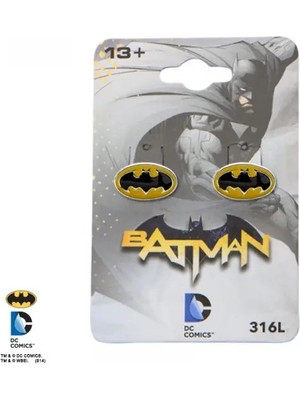 Sales One Body Vibe Dc Comics Batman Logo Steel Geçmeli Küpe