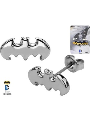 Sales One Body Vibe Dc Comics Silver Tone Batman Geçmeli Küpe Paslanmaz Çelik Post