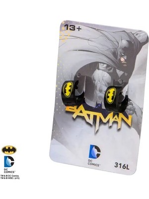 Sales One Body Vibe Dc Comics Batman Logo Siyah Kaplama Küpe