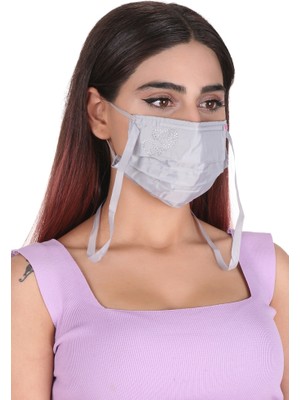 Meditex Gümüş Iyonlu Boyundan Askılı Yıkanabilir Taşlı Maske K-2