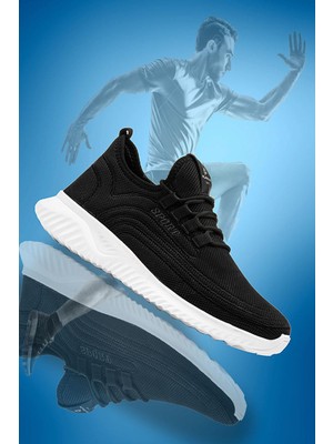 Big King Siyah Beyaz Süpersoft Triko Erkek Spor Ayakkabı