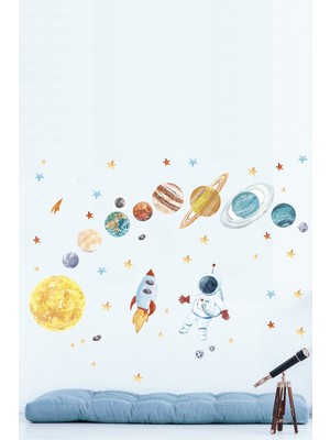 Kt Grup Astronot ve Gezegenler Mega Set Duvar Sticker