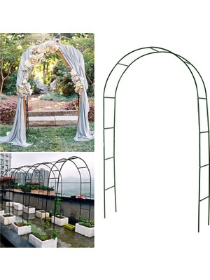 Metal Düğün Kemeri Istiflenebilir Pergola Hafif Dıy Kemeri Bahçe Partisi Için 240X140X37 cm Yeşil