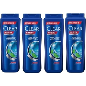 Men Cool Sport Menthol Kepeğe Karşı Etkili Şampuan 600 ml X4 Adet