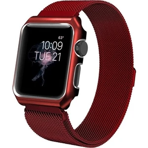 Apple Watch Uyumlu Seri 7 45 mm Çelik Kayış Hasır Örme Kordon Milano