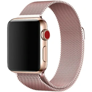 Apple Watch Uyumlu Seri 7 45 mm Çelik Kayış Hasır Örme Kordon Milano