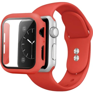 Apple Watch Uyumlu Seri 7 41 mm Kordon Kayış 360 Komple Çerçeve Korumalı 2 In 1 Silikon