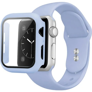 Apple Watch Uyumlu Seri 7 45 mm Kordon Kayış 360 Komple Çerçeve Korumalı 2 In 1 Silikon