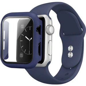 Apple Watch Uyumlu Seri 7 41 mm Kordon Kayış 360 Komple Çerçeve Korumalı 2 In 1 Silikon