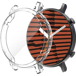 Samsung Galaxy Watch Active 2 44 mm Kılıf Silikon Çerçeve Komple 360 Koruma Şeffaf