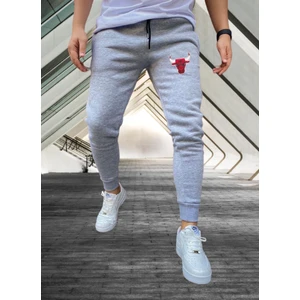 Amor Man Chıcago Bulls Bacak Baskılı 4 Iplik Şardonlu Pamuk Dokuma Tam Kışlık Yeni Stil Outdoor Erkek Eşofman Altı