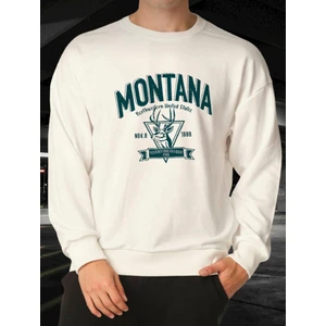 Amor Man Montana Göğüs Baskılı Yuvarlak Yaka Regular Fit Yeni Trend Erkek Sweatshirt