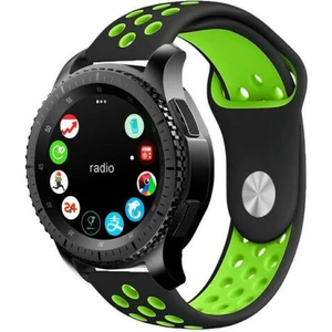 Huawei Watch Gt 2 Classic 46 mm Kordon Kayış Renkli Silikon Spor Kayışı Yumuşak Siyah - Yeşil