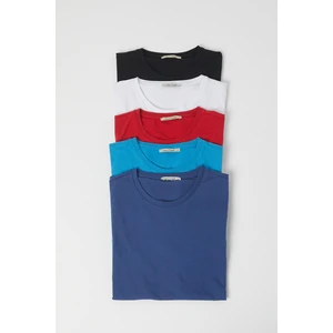 Polo State Erkek 5-Li T-Shirt  Kırmızı