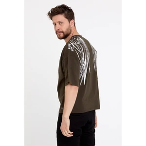 Polo State Erkek Oversize Baskılı T-Shirt Taba