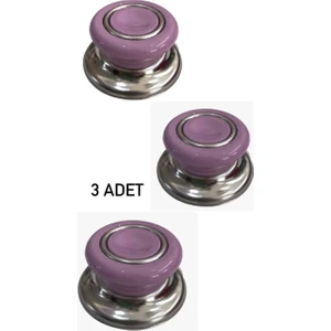 Doğuş Mutfak 3 Adet Lila Tüm Tencere Tava Kapaklarına Uygun Bagalit Tepe Cam Tencere Kapağı Kulpu
