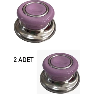 Doğuş Mutfak 2 Adet Lila Tüm Tencere Tava Kapaklarına Uygun Bagalit Tepe Cam Tencere Kapağı Kulpu