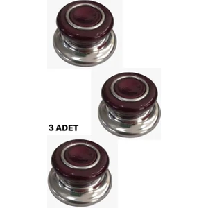 Doğuş Mutfak 3 Adet Mürdüm Tüm Tencere Tava Kapaklarına Uygun Bagalit Tepe Cam Tencere Kapağı Kulpu