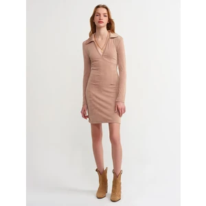 90307 Mini Elbise-Camel