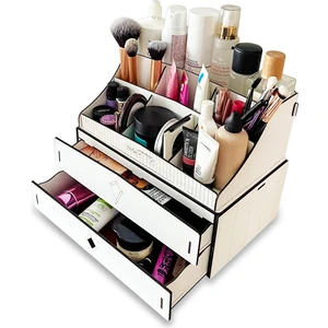 Otto Bella Large 2 Katlı 2 Çekmeceli Ahşap Makyaj Takı Banyo Kozmetik Düzenleyici Organizer