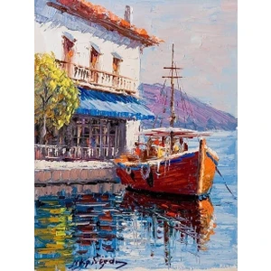 Womb Hobby Ege Kasabası Sayılarla Boyama Seti 40X50 cm Tuvale Gerili
