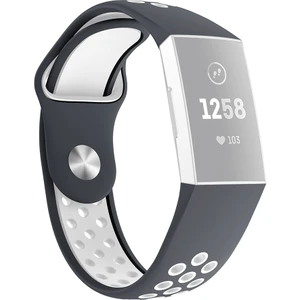 Puluzpuluz Fitbit Charge 3 Silikon Saat Kayışı  Gri Beyaz (Yurt Dışından)