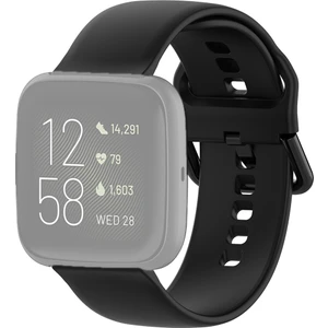 Puluzpuluz Fitbit Versa 2 / Versa / Versa Lite / Blaze Için Renkli Toka Silikon Saat Kayışı Siyah (Yurt Dışından)