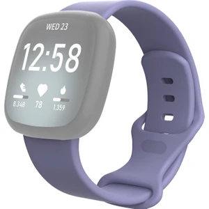 Puluzpuluz Fitbit Versa 3 / Silikon Kordonlu Saat Kayışı Mor (Yurt Dışından)