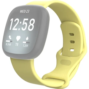 Puluzpuluz Fitbit Versa 3 / Silikon Kordonlu Saat Kayışı Sarı (Yurt Dışından)