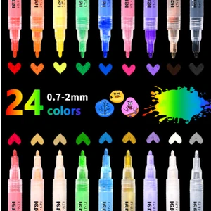 Acrylic Marker Pen 24 Pcs Acrylic Coloring Marker Set Of 24 Colors (Yurt Dışından)