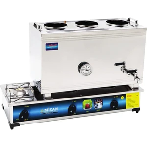 60 Lık Doğalgazlı 40 Litre 3 Demlikli Çay Kazanı - Çay Ocağı