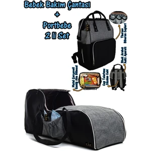 Portbebe Ana Kucağı ve Bebek Bakım Çantası İkili Set