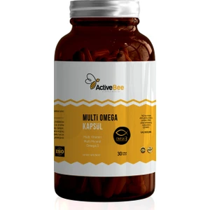 ActiveBee Supplements Multi Omega Kapsül / Multivitamin & Folik Asit & Omega-3 & Vitamin & Mineral / 30 Softgel Kapsül