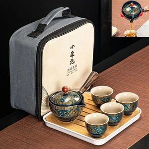Taşınabilir Çiçek Exquisite Gongfu Kung Fu Çay Seti Seramik Demlik W / Ahşap Saplı Yan Saplı Pot Kupası Teaware Dropshipping | Teaware Setleri  (Yurt Dışından)