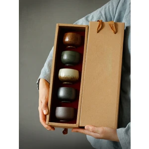 80ml 5'li Seramik Çay Fincanı Seti - Çok Renkli (Yurt Dışından)