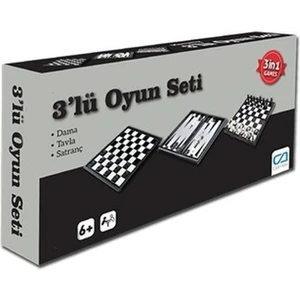 Ca Games 3'lü Oyun Seti (Tavla - Satranç – Dama)