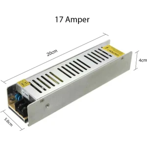 Slim LED Trafo 12 Volt Metal Kasa 17 Amper